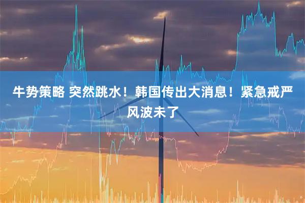 牛势策略 突然跳水！韩国传出大消息！紧急戒严风波未了