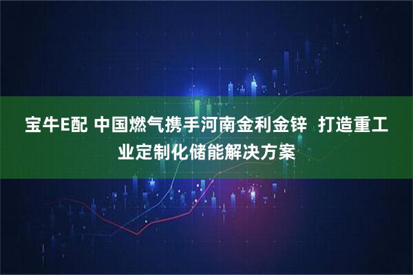 宝牛E配 中国燃气携手河南金利金锌  打造重工业定制化储能解决方案