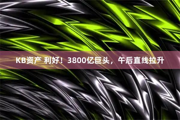 KB资产 利好！3800亿巨头，午后直线拉升